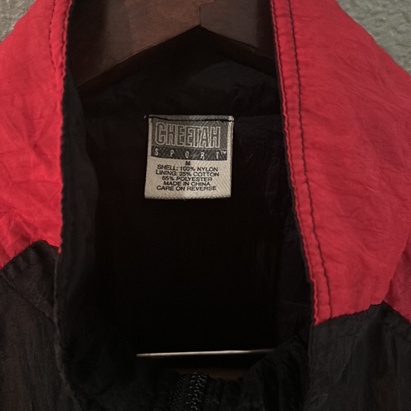 Cheetah Windbreaker Men's red workout Jacket Size M - Picture 6 of 9
